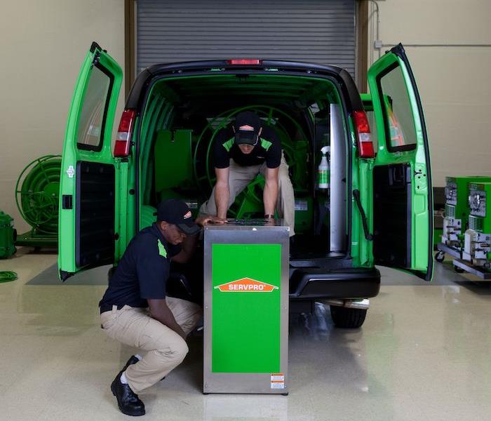 SERVPRO Equipment and technicians in vehicle