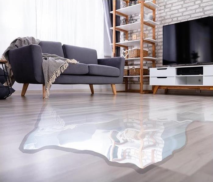 water pooling under living room floor