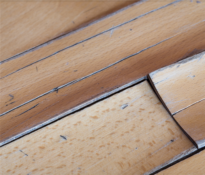 warped wooden floorboards from water damage